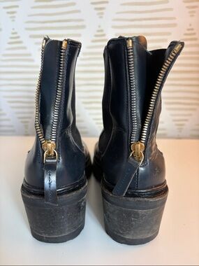WANT Les Essentiels Black Leather Chelsea Lug Booties